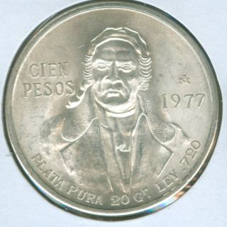 1977 Silver Mexico Cien - 100 Pesos (1721263) photo