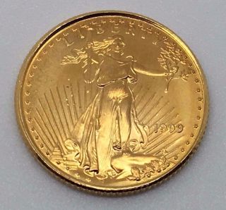 1999 Gold American Eagle Five $5 Dollar Coin photo