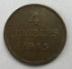 1945 Guernsey 4 Doubles Au Low Mintage Other European Coins photo 2