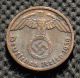 Old Coin Nazi Germany 1 Reichspfennig 1939 D Munich Swastika World War Ii (1) Germany photo 1