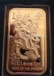 1 Troy Oz.  999 Fine Silver Bar / Year Of The Dragon /solid Silver Asia photo 5
