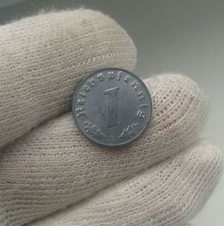 Xxrare German 3rd Reich 1944 B - 1 Reichspfennig Wwii Coin Uncirculated photo