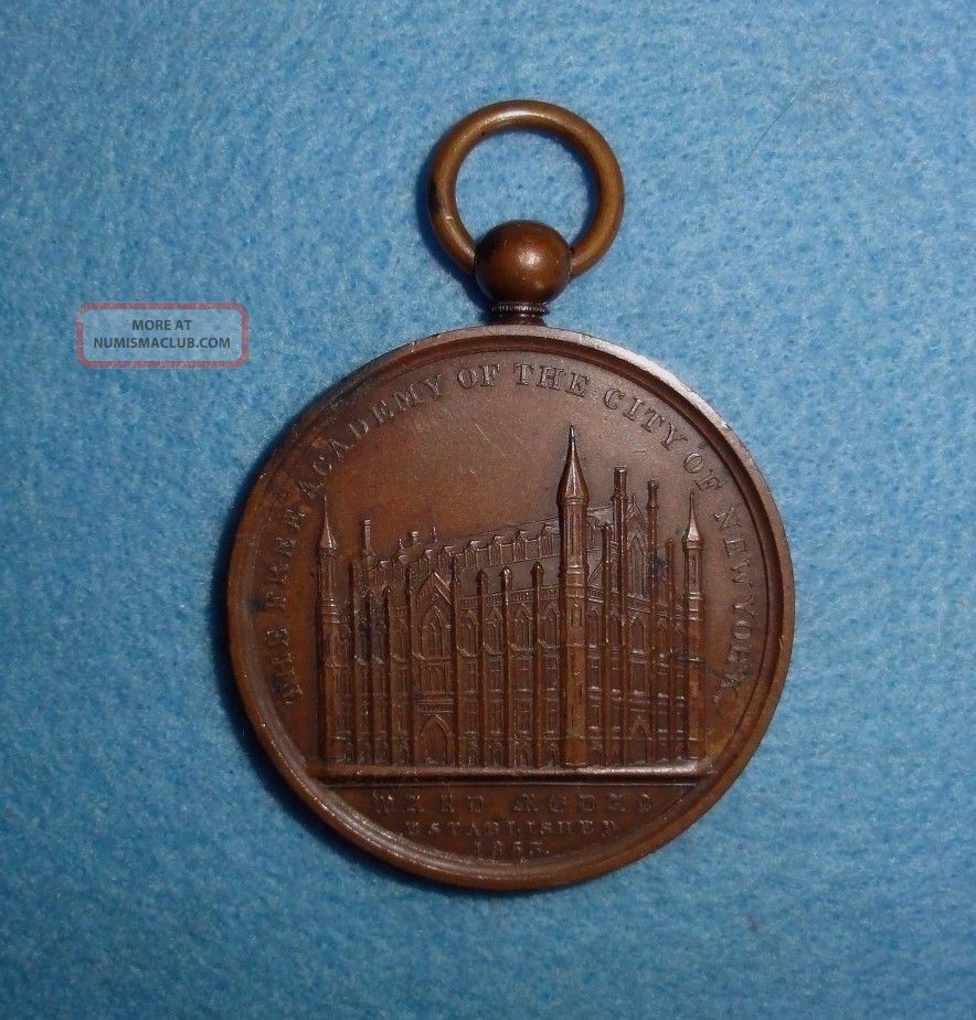 1853 C.  C.  Wright U.  S.  Medal - - Academy Of The City Of York,  Awarded Exonumia photo