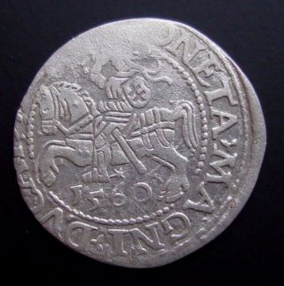 Lithuania 1/2 Grosz Grossus 1560 Sigismund Ii Augustus Silver Coin S4 photo