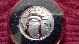 2001 Platinum American Eagle.  1/4 Oz.  Brilliant Uncirculated. photo