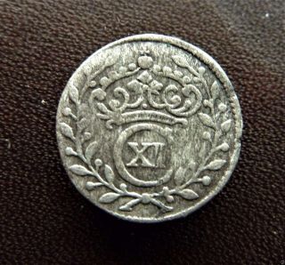Old Medieval Antique Sweden Silver Coin 1 Ore 1668 Y.  (a118) photo