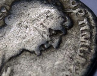 Ancient Silver Roman Denarius Of Emperor Trajan photo