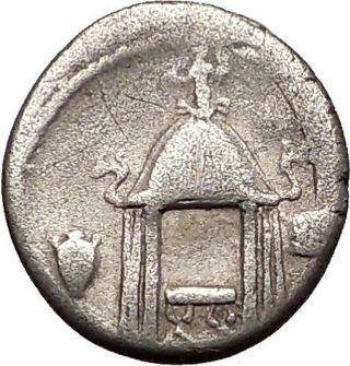 Roman Republic 55bc Rome Liberty & Vesta Temple Vote Ancient Silver Coin I57605 photo