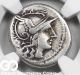 Roman Republic Ar Denarius,  C.  Maianius,  C.  153 Bc,  Ngc Ch F Ancient Coins: Ancient photo 1