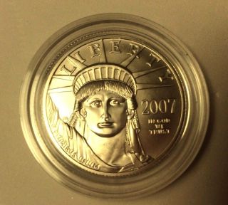 2007 W 1/2 Oz Platinum Eagle Usa - Burnished United States In Capsule Ngc photo