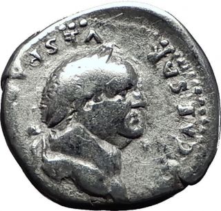 Vespasian 75ad Rare Ancient Silver Denarius Roman Coin Pax Peace I60308 photo