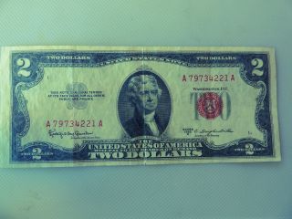 United States Two $2 Dollar Bill T Jefferson Series 1953c A79734221 A Red Seal photo