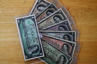 1954 Bank Of Canada Bills - $1 $2 $5 $10 $20 $50 $100 & 1867 - 1967 photo