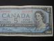 1954 $5 Dollar Bank Note Canada T/s0232907 Beattie - Rasminsky Modified Ef Grade Canada photo 4