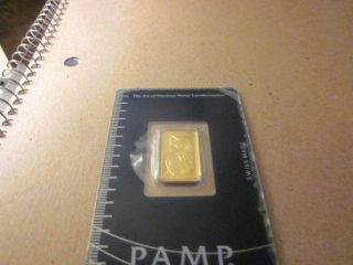 5 Gram Pamp Suisse.  9999 Fine Gold Bar photo