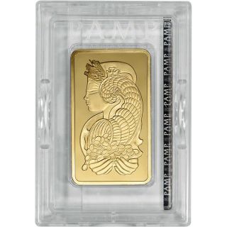 10 Oz.  Gold Bar - Pamp Suisse - Fortuna - 999.  9 Fine In Assay photo