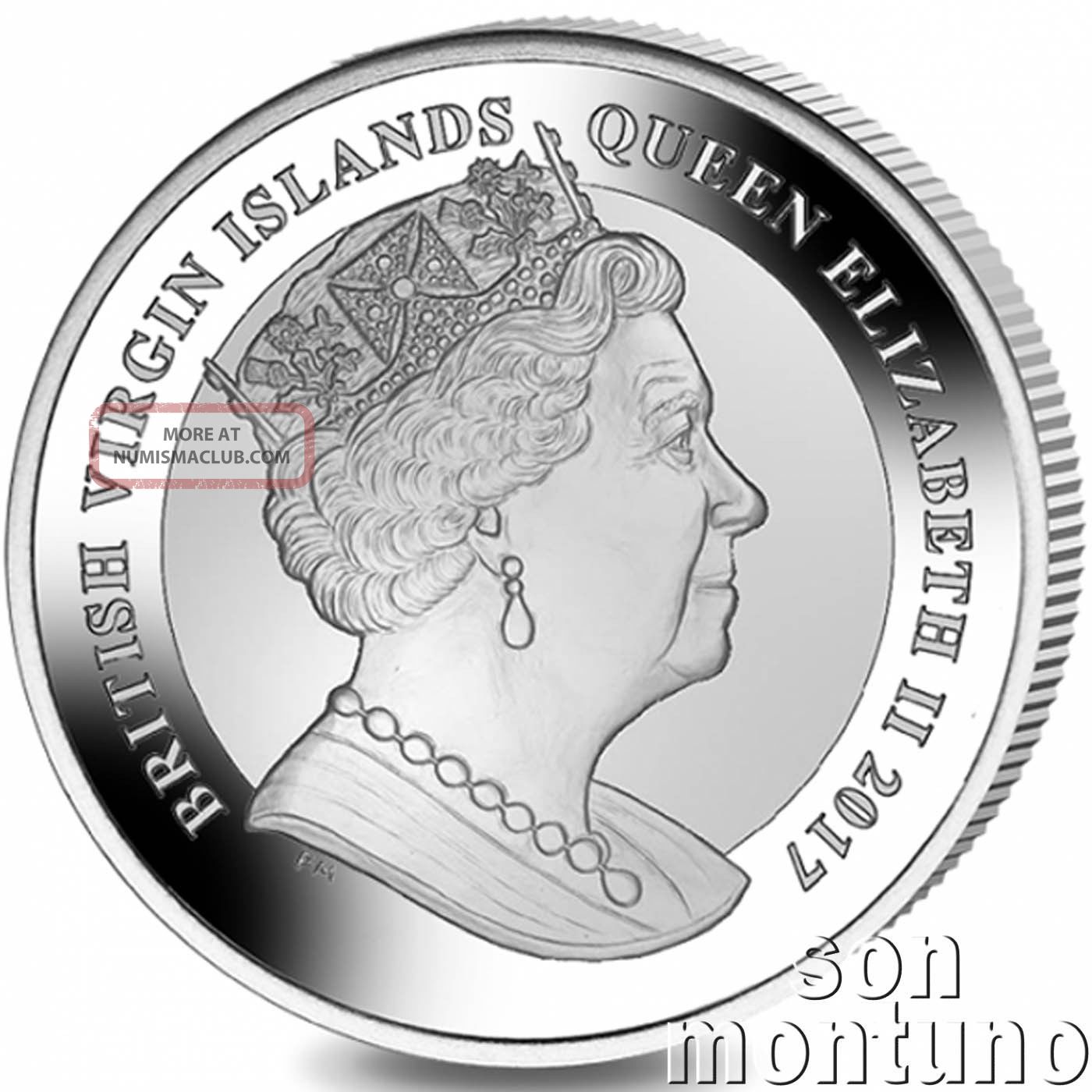 John F Kennedy - 1 Oz Silver Coin Reverse Proof - 2017 British Virgin