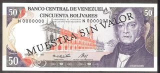 Venezuela Specimen Note 50 Bolivares Bs December 10 1985 Unc photo