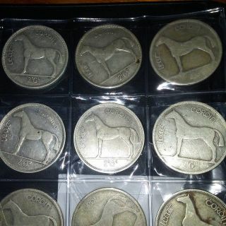 12 Of 300 Coin 1920 - 1940 Irish Ireland Half Crown 2/6 Eire Silver 750 Leat Saors photo
