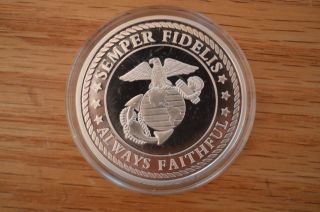 United States Marine Corps Medallion - Silver Plated photo