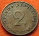 Ww2 German 1937 - A 2 Rp Reichspfennig 3rd Reich Bronze Nazi Coin (rl 1636) Germany photo 1