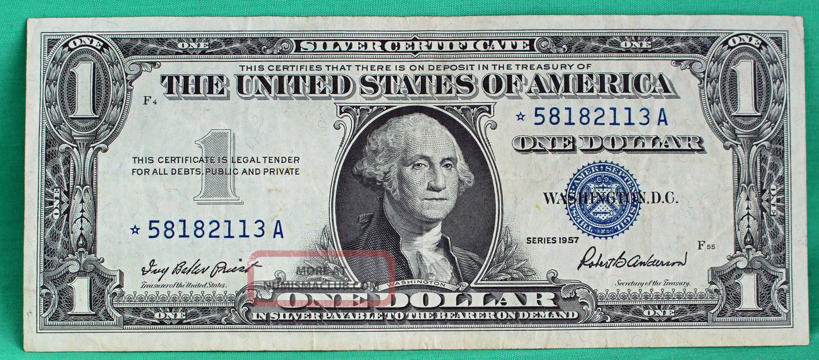 1957 $1 Star Note Silver Certificate Circulated Paper Money Currency 2113 Xf Small Size Notes photo