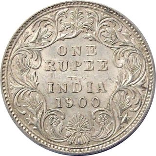 British India 1900 Silver Rupee Coin Victoria Km - 492 Extremely Fine Xf photo