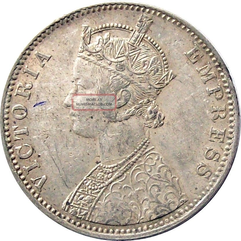 British India 1900 Silver Rupee Coin Victoria Km - 492 Extremely Fine Xf