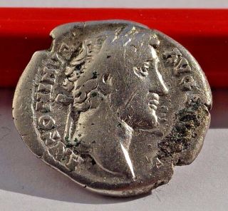 Silver Ancient Coin Roman Emperor Antoninus Pius photo