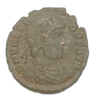 Roman Bronze Coin Follis Valens Gloria Romanorum Emperor Captive Siscia photo