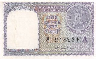 India 1 Rupee 1951 Series B/11 Circulated Banknote Mxa5el photo