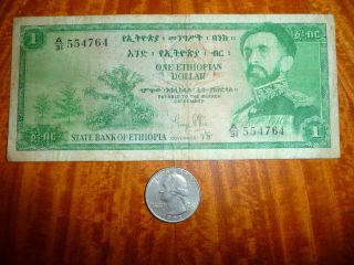 1 Ethiopian Dollar Bank Note 1961 photo
