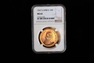 South Africa 1967 1 Oz.  Gold Krugerrand Ngc Ms65 photo