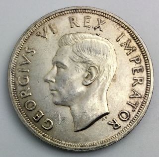 South Africa 1947 5 Shilling George Vi Silver Crown One Year Type photo