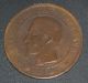 1854 10 Centimes France Bb Strasbourg Napolean3 Emperor Bronze Coin Button France photo 1