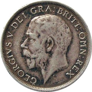 Great Britain 1917 1 - Shilling Silver Coin George V Km - 816 Very Fine Vf photo
