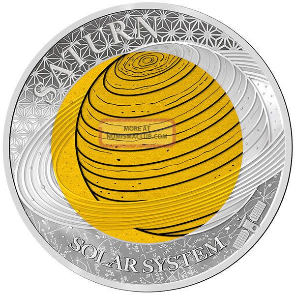 Palau 2017 2$ Solar System Saturn 6.  7g Niobium,  8.  3g Silver Proof Silver Coin Australia & Oceania photo