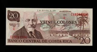 Costa Rica 20 Colones 1981 Pick 238c Unc -.  Banknote. photo