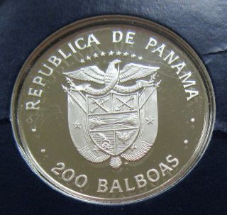 1979 Panama $200 Balboa Platinum Proof - Franklin With photo