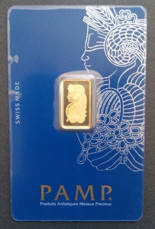 Pamp Suisse 2.  5 Gram.  9999 Gold Bar Fortuna W/ Assay Certificate Veriscan photo