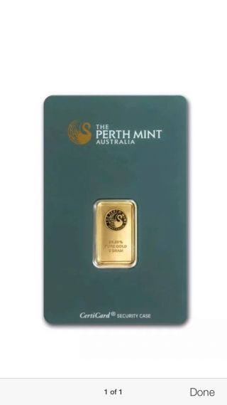 5 Gram Perth Gold Bar photo