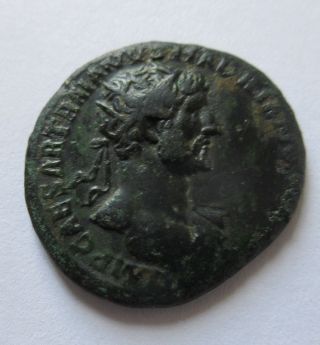Dupondius Of Hadrianus Rv.  Annona Standing Left photo