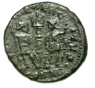 Roman Bronze Coin Follis Constans Gloria Exercitus Constantinople Ae14 photo