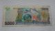 1999 Costa Rica 5000 Colones Banknote Pick 268aa.  Vf North & Central America photo 1