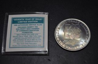 1998 Maui Trade Dollar With Certificate Of Authenticity photo