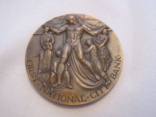 1962 First National City Bank Of York,  150 Year Bronze Medallion - Signed photo