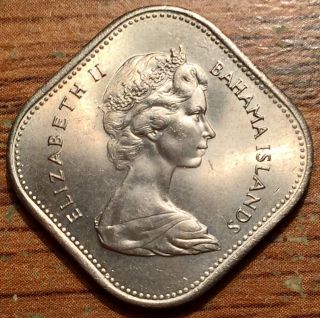 1966 Bahama Islands 15 Cents Queen Elizabeth Ii Coin Uncirculated, photo