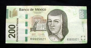 2007 Mexico Banknote 200 Pesos Xf photo