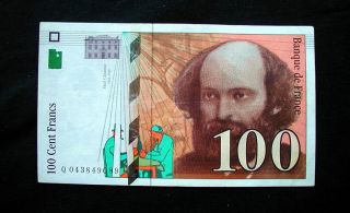 1998 France Banknote 100 Francs Xf Cezanne photo