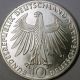 1972 F German 10 Marks Silver Coin Olympic Games Commemorative Munich Couple Germany photo 1